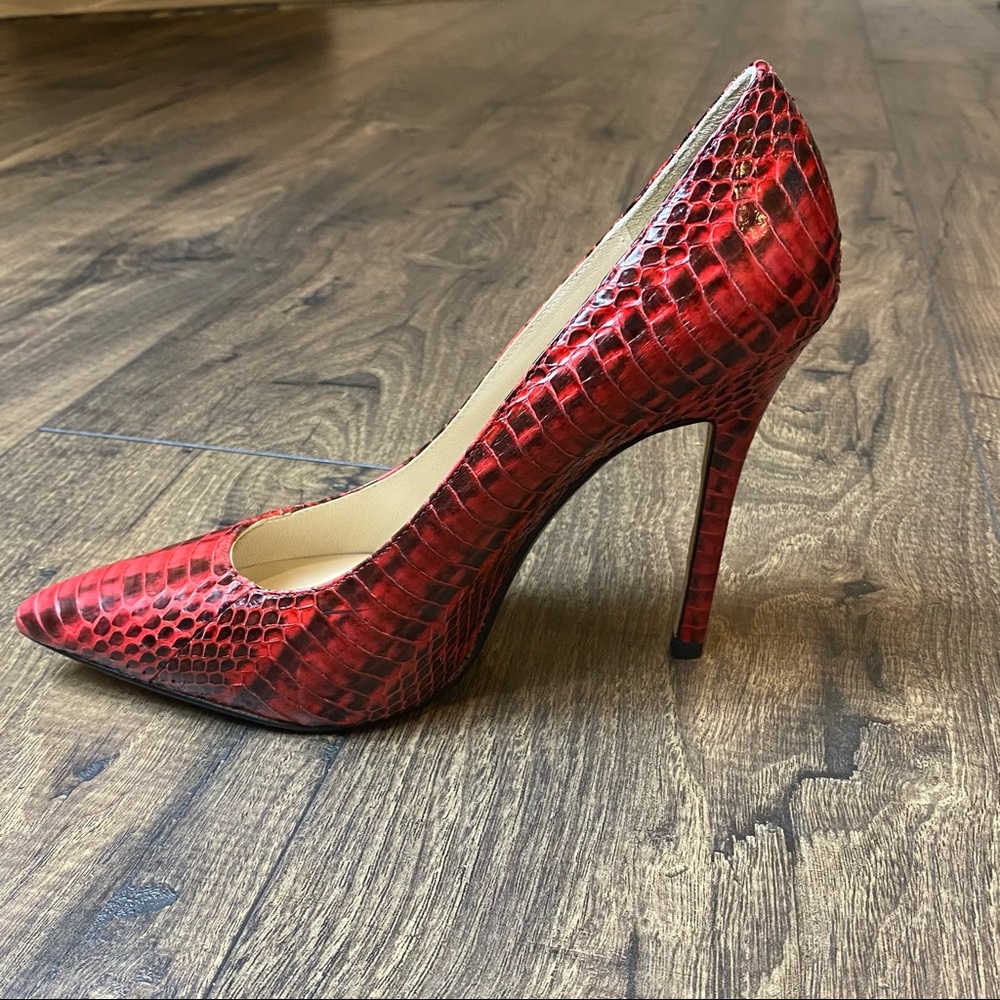 Michael Kors, Red Faux Snake Skin Pump, Size 6.5